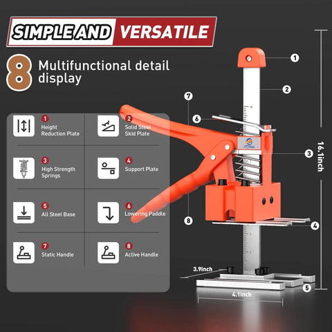 Heavy Duty 2 Pack Furniture Lifter Arms, Labor Saving Arm Jack For Moving Couches And Appliances, solid steel construction.