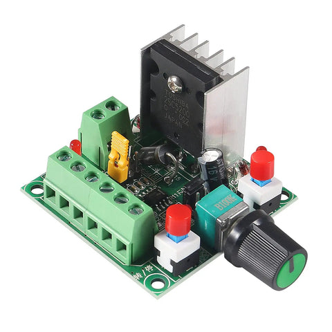 2 Pack Stepper Motor Driver Controller Board With PWM Adjustable Signal Generator For Controlling Motors Great For Your DIY Builds Compatible With DC 5 To 12V And 15 To 160V Inputs Speed Regulator compact PCB with heatsink, terminal blocks, and control knob