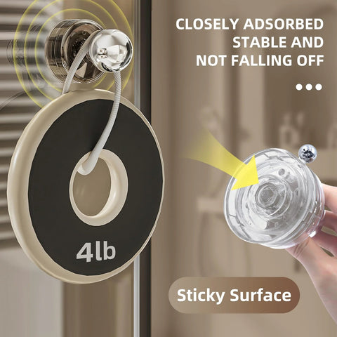 Close-up of Sticky Suction Cup Door And Cabinet Pulls showing sticky surface and weight capacity for tool-free installation.