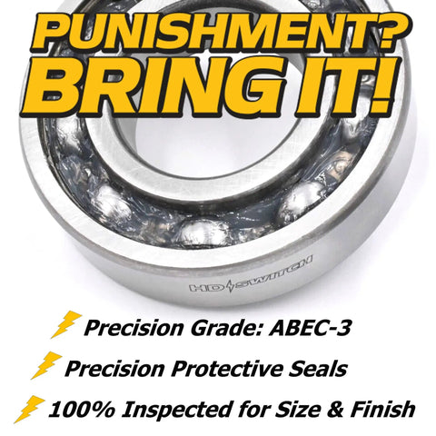 Close-up of Heavy Duty C3 Spindle Bearings Four Pack showing ABEC-3 precision grade and protective seals.
