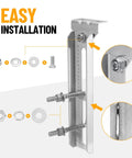 Badass 12 Inch Boat Trailer Bunk Brackets Four Pack Heavy Duty Galvanized Steel installation components with adjustable bolts.