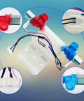 Washer Water Inlet Valve Replacement For Front Load And Top Load Machines Easy Install Balances Cold And Hot Water Controls Water Level And Drainage Compatible With Kenmore And Other Major Brands, white plastic valve with wired connectors