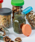 9 Regular Mouth Mason Jar Lids With Silicone Ring Thickened Leakproof Gray Plastic Lids 70mm Fit Ball Kerr And More For Canning, Preserving, And Storing Food Must Have. Gray lid on mason jar with dry food