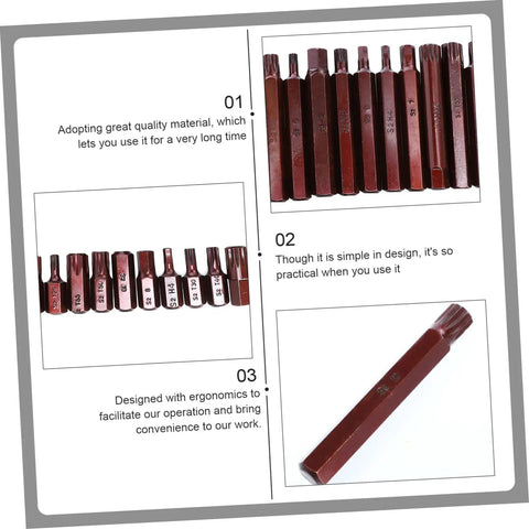Professional Spline And Star Bit Socket Set Featuring Ergonomic Comfort Handles Grease Monkey Garage essential close-up of hardened steel driver bits.