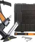 3 In 1 Pneumatic Flooring Nailer And Stapler For Tongue And Groove Hardwood with case, mallet, base plates shown