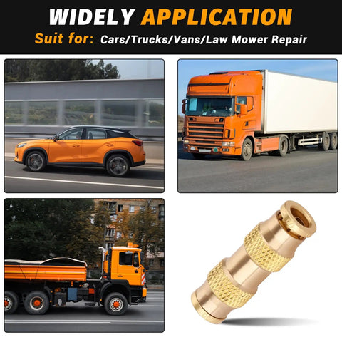 One Quarter Inch Air Brake Line Fitting Push To Connect Brass DOT Approved CA360 Pneumatic Fitting For Truck Trailer And Auto Maintenance Built Tough Corrosion Resistant High Temp Tolerant used in cars, trucks, vans, mower repair