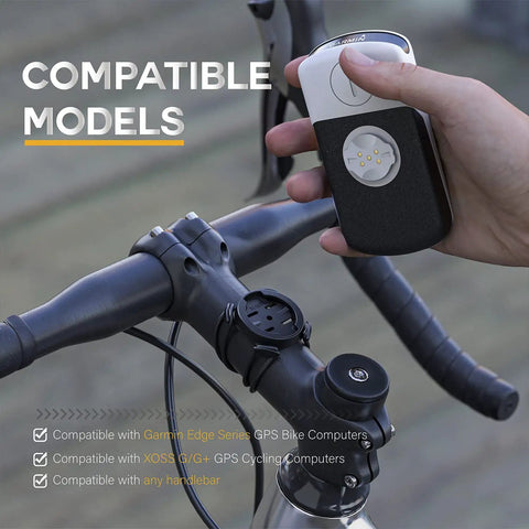 Quarter-Turn Bike Mount For Garmin Edge Series And XOSS G G Plus And iGPSPORT GPS Computers attached to bike handlebar
