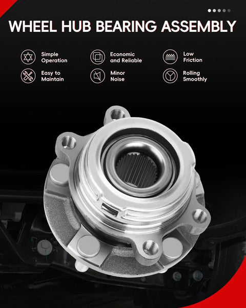 2 Pack Front Wheel Hub Bearing Assembly 513296 For Nissan Altima 2007-2018 And Murano 2009-2018 With 5 Lug And ABS