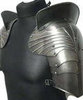 Beefy 18 Gauge Solid Steel Pauldron Shoulder Armor Set For Medieval Knight Cosplay And Larp Wearable Or Display Grade Grey Armor Plates