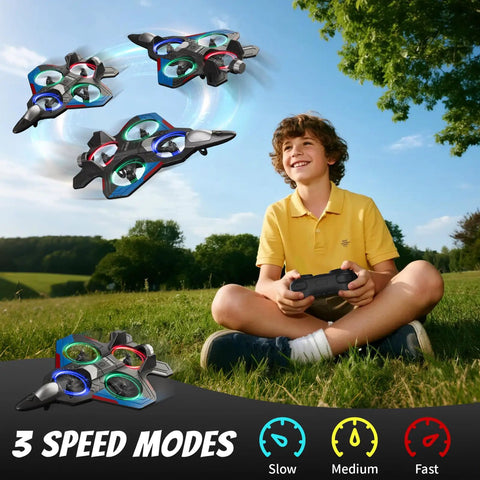 Child flying remote control planes for kids and adults, foam RC airplanes with 360 degree flip, outdoors with 3 speed modes.