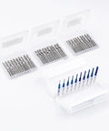 Image showing One Eighth Inch Shank CNC Router Bit Set Four In One With Two Flute Flat Nose And Ball Nose End Mills Nano Blue Coat Bits