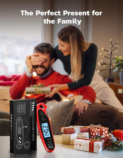 Instant Read Digital Meat Thermometer With Dual Probes For Grilling And Cooking, Large Backlit Display at a gift exchange