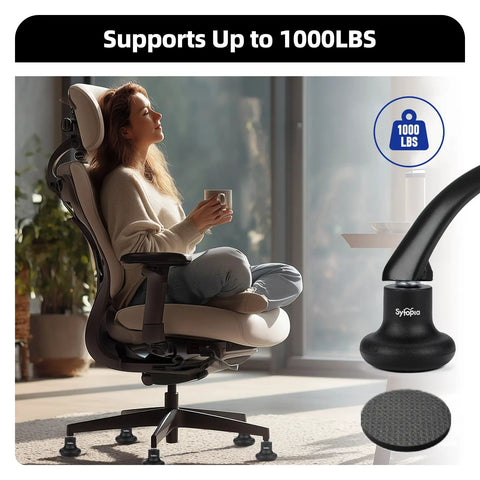 No Sweat Office Chair Bell Glides Replacement With Fixed Feet Wheel Stopper For Swivel Chairs And Stools Featuring 7/16 X 7/8 Stem on chair.
