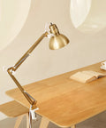 Clamp-On Swing Arm Desk Lamp In White With Nickel Accents 31.5 Inch Reach On Off Rotary Switch Book Reading Light For Home Office Decor LED Bulb Compatible