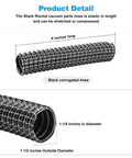 Black corrugated lower duct hose for Shark Rotator vacuum 6 inches long, 1-1/4 inches diameter, for NV341 NV470 NV500 NV501 NV751 UV560.
