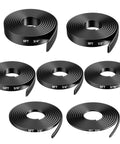 4:1 Heat Shrink Tubing Kit With Seven Sizes From 3/32 To 3/4 Inch, Total 54 Feet, Adhesive Lined Marine Grade Shrink Wrap, Easy DIY Wire Harness Fix For Home And Industrial, Black, coiled layout view