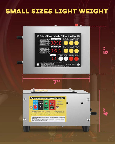 Pro Grade Liquid Filling Machine 1 To 100 Oz Bottle Filler With Foot Pedal Diaphragm Pump Digital Interface Display Image