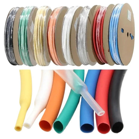 Heavy Duty 1 Meter Dual Wall Heat Shrink Tubing Kit With Glue Lining For Wire Wrapping In Thick Sizes Like 4.8 Mm And More To Protect Cables From Shorts At Up To 600 Volts, assorted color rolls