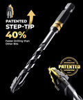 Toolant 5-piece serrated masonry drill bit set with carbide tips; metallic bits with gold brand band