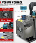  Oil volume control on Heavy Duty 3.5 CfM 1/4 HP 110V Single Stage HVAC AC Vacuum Pump Kit With Premium All Copper Motor