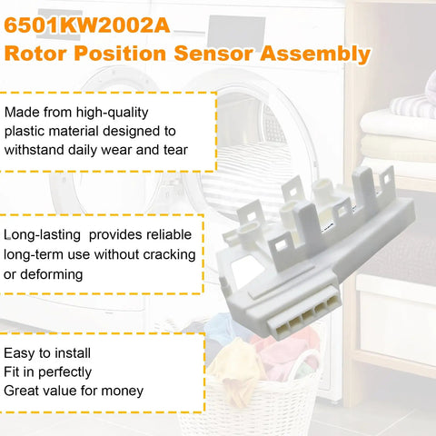 Washer Rotor Position Sensor Assembly For LG And Kenmore Washers That Fixes LE Errors And Spin Problems Replaces 6501KW2002B close-up