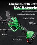 Cordless 18V PVC Pipe Cutter With LCD Display And Rechargeable Battery, Ratcheting Pipe Shear Cuts Up To 1-1/2 Inch