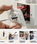 Person using 231 Pieces Machine Screws And Nuts Kit M4 M5 M6 Phillips Flat Round Head 304 Stainless Steel in DIY electrical installation.