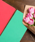 Ultra Thin Tissue Paper Sheets 66x50cm 40 Pack With High Light Transmission for Crafting next to floral wraps on table
