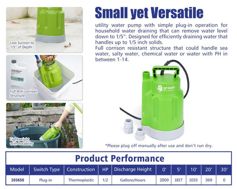 Kickin Heavy Duty Tankless Water Heater Flushing Kit with Pro Level Half Hp Pump Pushing 2500 GpH utility water pump with anti-corrosion design.