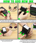 Step by step guide on adding ink to Slick No Sweat Self Inking Paid Stamp With Date And Check Number Heavy Duty Two Color Refillable Ink Pad.