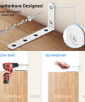 Heavy Duty Wall Mount Anti Tip Furniture Anchors To Keep Dressers And Bookcases Rock Solid And Secure Up To 400 Lbs installation process with drill and screws.
