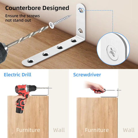 Heavy Duty Wall Mount Anti Tip Furniture Anchors To Keep Dressers And Bookcases Rock Solid And Secure Up To 400 Lbs installation process with drill and screws.