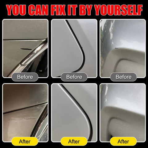 Before and after using Lexus Eminent White Pearl 085 Touch Up Paint Kit for Scratches, Color Matched 2 In 1 Scratch Remover Pen
