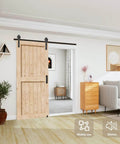 Workhorse Heavy Duty Barn Door Hardware Kit 5 Ft Sliding Door Track Set installed on wooden door in modern home interior