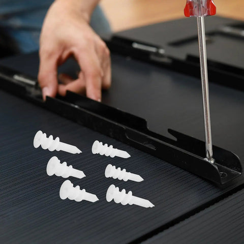 Installing a bracket using the 300-Piece Heavy Duty Plastic Drywall Anchors Kit With Spiral Expansion Tubes For Quick Wall Repair And Home Improvement