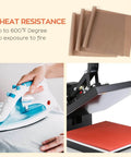 Nonstick PTFE Sheets For Heat Press 3 Pack 12 By 16 Inches Reusable Heat Resistant Mat Protects Vinyl