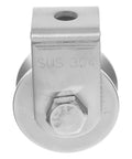 Heavy Duty Stainless Steel Pulley Wheel Track Roller For Sliding Doors And Gates Built Different With Zero Noise Vibes Smooth Glide Performance Handles Heavy Loads On Wire Rope Systems Top Tier close-up view with bolt.
