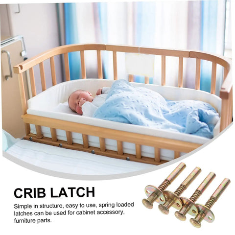 4 Pack Spring Loaded Latch Kit For Crib And Bed Rails No Sweat Easy Installation Durable Iron