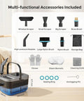 Multi-functional accessories for Heavy Duty Handheld Steam Cleaner For Home And Auto, includes scrapers and brushes.