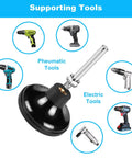 Supporting tools for 108Pcs 2 Inch Sanding Discs Set With One Quarter Inch Holder For Die Grinder And Drill, showing compatibility with drills.