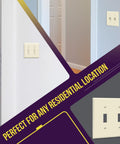 Toggle Light Switch Wall Plate With Gloss Finish, 2-Gang, 4.50 By 4.57 Inches, Unbreakable Polycarbonate Thermoplastic, Light Almond
