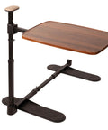Wonder Tray Plus Adjustable Recliner Swivel TV Tray With Easy Grip Standing Handle For Seniors And Older Folks Walnut Laptop Desk