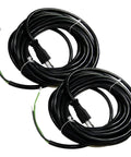 Hella Solid Replacement Power Cord For Wet Dry Vacuums And Power Tools Two Pack, 12-foot black cord with green and black wires.