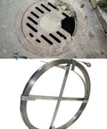 Heavy Duty Drain Snake With 15 Meter Steel Cable For Knocking Out Ruthless Industrial Pipe Clogs And Gnarled Sewer Blockages, Pro Grade Commercial Plumbing Auger That Feeds On Grease And Root Intrusions, Smooth Creek Yard And Manhole Fix with a steel auger and manhole cover.