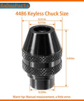 Detailed image of Five Pack Quick Change Keyless Chuck Adapter Kit For Rotary Tools One Thirty Second To One Eighth Inch Shank