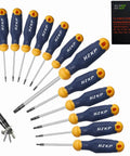 Torx Screwdriver Set 12 Piece S2 Alloy Steel Magnetic Star Drivers T5 Through T40 Pro Grade Repair Tools For Electronics And DIY Fixes Handy For Pros And Home Use displayed with case