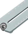 Close-up of Ultra Thin Ripping Jig For Table Saw And Router Band Saw Aluminum Alloy Woodworking Guide With Inch Scale showing ruler detail.