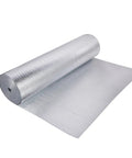 Heavy Duty Reflective Insulation Roll With Foam Core Covers 400 Square Feet, showcasing a silver foil roll ready for installation.
