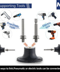 2 Inch Sanding Disc Kit For Die Grinder And Drill With One Eighth Inch And One Quarter Inch Shank Pad Holder Includes 26 Ceramic Nylon Nonwoven Discs And 240 SiC Hook Loop Discs For Metal Wood Auto Polishing And Finishing setup diagram