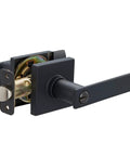 Contemporary Matte Black Entry Door Lever With No Fuss Easy Installation Reversible Handle Fits 1 3/8 To 1 3/4 Inch Doors